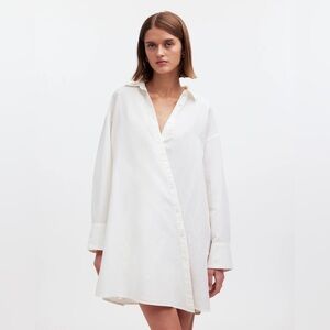 Madewell Linen Blend Asymmetric Button-Front Cover-Up Tunic NWT